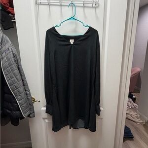 Dark green snakeskin A New Day sheath dress, longsleeve with buttons